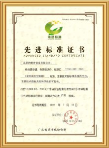 这一创新产品标准获广东省“先进标准证书”
